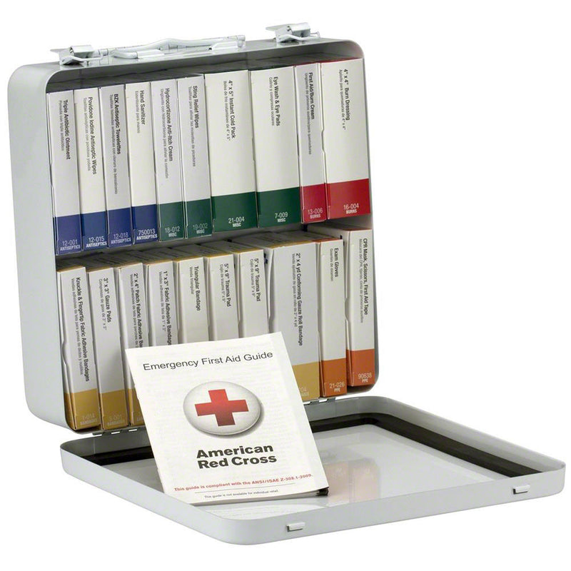 FAO 50 Person 24 Unit First Aid Kit, Metal, Weatherproof, ANSI A+, Type III
