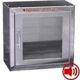 Compact AED Wall Cabinet, Surface Mount, Alarm, Stainless Steel | 147SMSS-1 - CarePoint Resources LLC